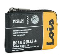 Lois - Monedero Hombre - Monedero Hombre Pequeño. Llavero Hombre Cartera Juvenil Chico con RFID Antirrobo - Cartera Juvenil Chico. Cartera Tarjetero, Negro