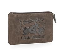 Lois - Monedero Piel Hombre Compacto para Uso Diario, Monedero Hombre Pequeño De Cuero con Diseño Funcional para Llevar Monedas Y Objetos Esenciales con Comodidad, Marron