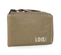 Lois - Monedero Piel Hombre Compacto para Uso Diario, Monedero Hombre Pequeño De Cuero con Diseño Funcional para Llevar Monedas Y Objetos Esenciales con Comodidad, Kaki-Cuero