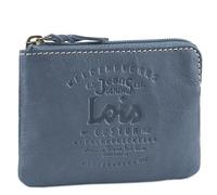 Lois - Monedero Piel Hombre Compacto para Uso Diario, Monedero Hombre Pequeño De Cuero con Diseño Funcional para Llevar Monedas Y Objetos Esenciales con Comodidad, Azul Vaquero