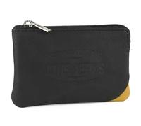 Lois - Monedero Piel para Hombre, Monederos Pequeños, Portamonedas y Monedero de Piel Hombre. RFID, Negro-Amarillo