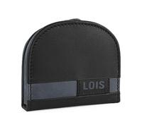 Lois - Monedero Piel para Hombre, Monederos Pequeños, Portamonedas y Monedero de Piel Hombre. RFID, Negro-Azul