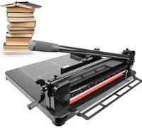 LoiYtrd Cúter de Alta Resistencia A3, Cortador de Guillotina con Bloqueo de Seguridad de la Hoja y Cubierta translúcida de Seguridad, Cortador de Platina con manivela Manual