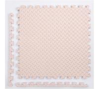 LoiYtrd Esterilla de Espuma entrelazada for Ejercicios, 12 Unidades, 30 x 30 cm, Textura Cuadrada, 11,52 pies Cuadrados, decoración del hogar, Esterilla de Rompecabezas(Beige)