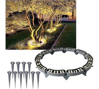 LoiYtrd Luces de Anillo de árbol de Paisaje de bajo Voltaje for Palmeras residenciales(Green,10 Packs)