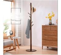 LoiYtrd Perchero Perchero de Madera con Aleta Perchero, Colgador de Ropa, Soporte for Paraguas y Estante Organizador de Sombreros, Estante for Abrigos Genial(Walnut Color)