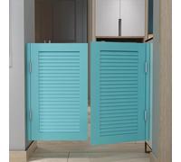 LoiYtrd Puerta batiente for Cocina, Puerta de café de Madera Maciza con Cierre automático, Puertas Interiores decoración y partición del hogar(Rect Top Louvered,75cm (29 1/2"))