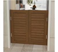 LoiYtrd Puerta batiente Puertas batientes rústicas de Cocina, Puerta batiente de salón con persianas de Madera con Cierre automático y Giro en Ambos sentidos, for Granja, Campo(W105cmxH90cm)