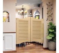 LoiYtrd Puertas batientes con persianas con Cierre automático, Puertas de salón de cafetería for Entrada, Puertas batientes sólidas de Media Cintura(Natural,W 120cm (47 1/4"))