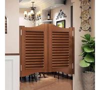 LoiYtrd Puertas batientes Puertas de café Puerta abatible de salón con persianas Abiertas bidireccionales de Madera Maciza Retro,Puerta de Vaquero de Estilo mediterráneo(W70xH80)