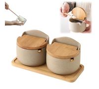 LoJax Juego de salero y azucarero, salero de encimera, Recipiente para condimentos de Cocina, salero y azucarero de cerámica, Juego de salero de Cocina, salero de interjección