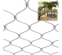 LoJax Malla de Cuerda de Acero Inoxidable 304 Flexible: Malla de Cuerda de Acero Inoxidable Personalizable, Malla metálica Tejida, diámetro de Cuerda de 1,5 mm y espaciado de Malla de 10 cm