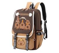 LoJax Mochila Kawaii Capibara de Gran Capacidad, Linda Mochila Escolar para Adolescentes, Unisex con Estuche(A)