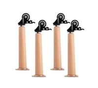 LoJax Patas de Madera para Muebles, Patas de Mesa de Madera de 10-65 cm de Varias Longitudes, 4 Piezas, Patas de Madera para Muebles Hechas a Mano, Incluidas Ruedas