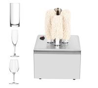 LoJax Pulidora De Vidrio Eléctrica con 3/5 Cepillos De Microfibra, 330 Vasos/Hora, Secado con Aire Caliente De 136℉, Pulidora De Vidrio Comercial para Bar, Restaurante, Hotel