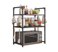 LOJAX Soporte para microondas para encimera, Soporte Ajustable, Almacenamiento de Utensilios de Cocina y vajilla, Soporte para microondas para encimera de Cocina, Organizador de Especias