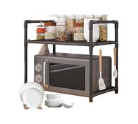 LOJAX Soporte para microondas para encimera, Soporte Ajustable, Almacenamiento de Utensilios de Cocina y vajilla, Soporte para microondas para encimera de Cocina, Organizador de Especias