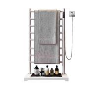 LoJax Toallero Eléctrico Independiente, Estante De Secado De Toallas De Baño Móvil Portátil De Pie con Calentador De Toallas De Acero Inoxidable con Interruptor De Sincronización