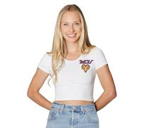 Lojobands Camiseta corta ajustada para mujer, fabricada en Estados Unidos, talla única, West Chester Golden Rams - Blanco, Talla unica