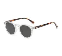 LOJUDI Gafas de sol para niños y niñas, gafas de sol redondas polarizadas para niños y niñas, estilo retro, lentes de sol para protección UV400, Carey blanco/gris