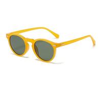 LOJUDI Gafas de sol para niños y niñas, gafas de sol redondas polarizadas para niños y niñas, estilo retro, lentes de sol para protección UV400, amarillo/verde, Talla única