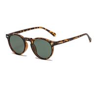 LOJUDI Gafas de sol para niños y niñas, gafas de sol redondas polarizadas para niños y niñas, estilo retro, lentes de sol para protección UV400, Carey / Verde, Talla única