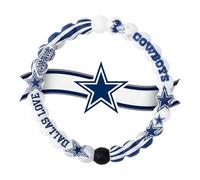 Lokai Pulsera de cuentas de silicona de la NFL, colección de campo de fútbol, pulsera de cuentas para mujeres y hombres, pulsera de moda de joyería de silicona deslizante para un ajuste cómodo, XL, Sin gemas.