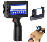 Lokarie Handheld Printer, Handheld Portable Multi-Language 12.7mm HD Smart Inkjet Printer Gun with 4.3" Touch Screen & Ink Cartridge, for Metal,wood,cloth,plastic,glass (Printer+Green Cartridge)