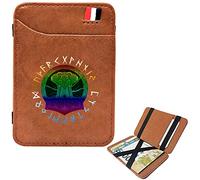 LOKAXXZU Mini billeteras de Bolsillo de Moda para Hombres, Bifold portátiles Viking Amulet Runas Cortas billeteras, Clips de Cuero Money Bolso Bolso, Titular de Pasaporte en Efectivo, Mjolnir2