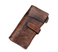 LOKAXXZU Vintage Genuine Leather Long Wallet Men Mujeres Tarra de crédito Purse Purse Puper Comercial Motor de la Billetera del teléfono moible (A, única Talla)