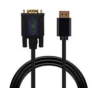LOKEKE Cable adaptador HDMI macho a VGA macho con IC, chapado en oro 1080P HDMI macho a VGA macho, cable adaptador 4K Surported, sin transferencia de sonido (6.6 pies, 1.8 m)