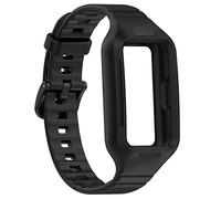 LOKEKE Correa de repuesto compatible con Huawei Band 8 - Correa de repuesto de silicona para reloj de pulsera compatible con Honor Band 8/7/6 / Huawei Band 7/6 (silicona negra), Cuarzo creado