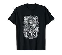 Loki confía en Nosotros Tal Vez Juramento de mitología nórdica Camiseta gráfica económica, Hombre, Negro, M