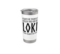 Loki Mitología Nórdica Pagano Vikingo Trickster Dios Divertido Vaso térmico de acero inoxidable de doble pared