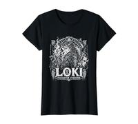 Loki Trickster Unbound Norse Viking Caos Rune Camiseta gráfica económica, Mujer, Negro, M
