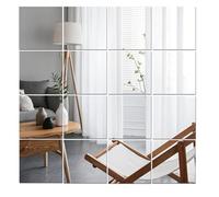 Lokiiz 10/16 piezas de adhesivos acrílicos para paredes, azulejos de espejo HD, espejos inastillables para montar en la pared, espejo adhesivo para maquillaje, hogar, entrenamiento, gimnasio, pasillo