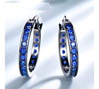 LOKILOKI Pendientes De Clip De Nano Zafiro Creados con Piedras Preciosas Azules Auténticas Sólidas De Plata De Ley 925 para Mujer, Pendientes Finos