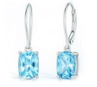 LOKILOKI Pendientes De Gota De Topacio Azul Cielo De Plata De Ley 925 Auténtica, Joyería De Compromiso De Boda con Piedras Preciosas Elegantes para Regalos De Mujer