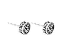 LOKILOKI Pendientes Retro Budismo Sánscrito Om para Mujer Plata De Ley 925 Joyería Vintage Femenina Original Hecha A Mano