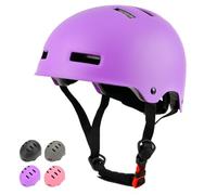 LOKJIJI Casco de Bicicleta Ajustable para niños niñas Adolescentes y Adultos, Casco Infantiles de protección para Multideporte Ciclismo Patines Patinete Patinaje (Violet, M)