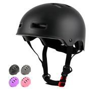 LOKJIJI Casco de Bicicleta Ajustable para niños niñas Adolescentes y Adultos, Casco Infantiles de protección para Multideporte Ciclismo Patines Patinete Patinaje (Negro, S)