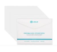LOKLiK Papel autoadhesivo de vinilo mate imprimible - Paquete de 20 unidades