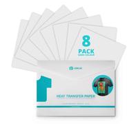LOKLiK - Papel de transferencia térmica para tejidos oscuros - 8 hojas A4 - Papel de transferencia para camisetas, bolsas y textiles - Impresión de inyección de tinta (blanco)