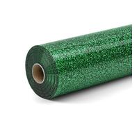 LOKLIK Rollo de vinilo con purpurina (transferencia de calor, termoadhesivo, 1 unidad, 30,5 x 90 cm), color verde, tamaño estándar (Verde con brillo)