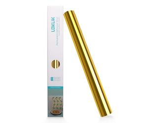 LOKLIK Rollo de vinilo permanente adhesivo de espejo metálico de 30,5 x 180 cm, acabado brillante y reflectante, para vidrio, metal, plástico, corte y transferencia fáciles (oro espejo)