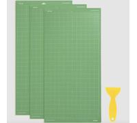LOKLiK Tapete de Corte 3 Piezas - Agarre Estándar Verde 30,5 x 61 cm - Ideal para Proyectos Grandes, Vinilo, Cartulina, Tela - Superficie Antideslizante + Raspador Incluido