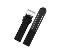 LOKLNEYK Ajuste for el reloj Hamilton Khaki Field H760250/h77616533/h70605963 H68201993 correa de reloj de cuero genuino de nailon for hombres 20mm 22mm(Black silver clasp,22mm)