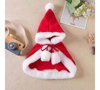 LOKLNEYK Capa de Navidad para mascotas (capa de Caperucita Roja de Navidad (gruesa), talla L (8-20 libras)