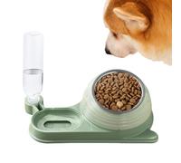 LOKLNEYK Comedero for Gatos con dispensador de Agua - for Botella | Set comedero y Bebedero Inclinado Estable for Mascotas(Light Green)