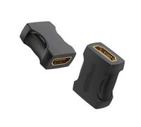 LOKLNEYK Compatible con Vention, Adaptador Extensor HDMI 2.0 4K - Conector Hembra A Hembra, Compatible con PS4 Y Monitor(2 pcs Black Upgrade)